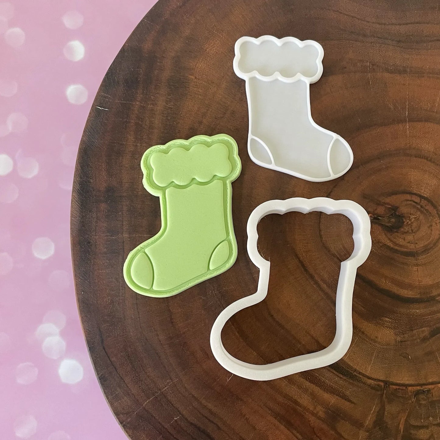 Santa Stocking Cookie Cutter & Fondant Embosser
