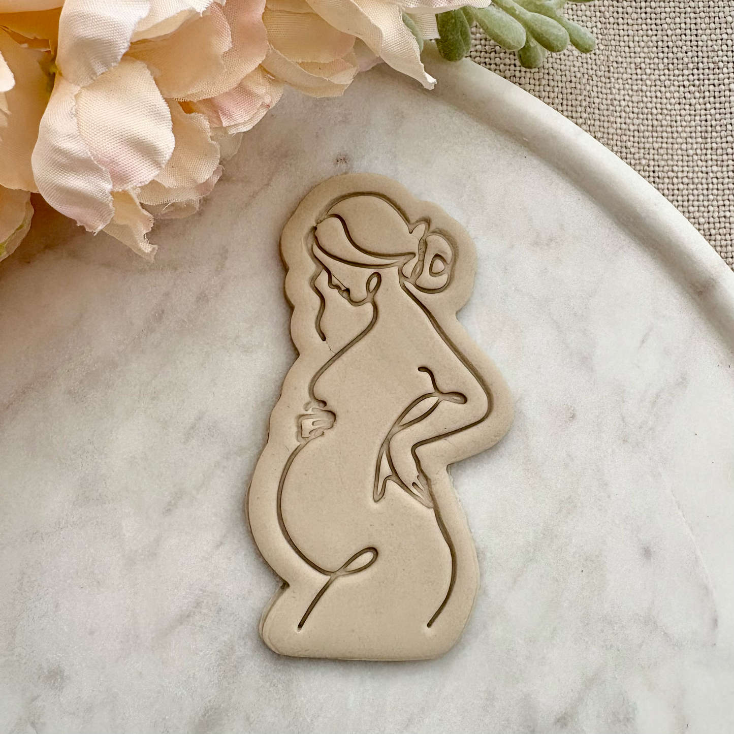 Pregnant side profile Cookie Cutter & Fondant Embosser