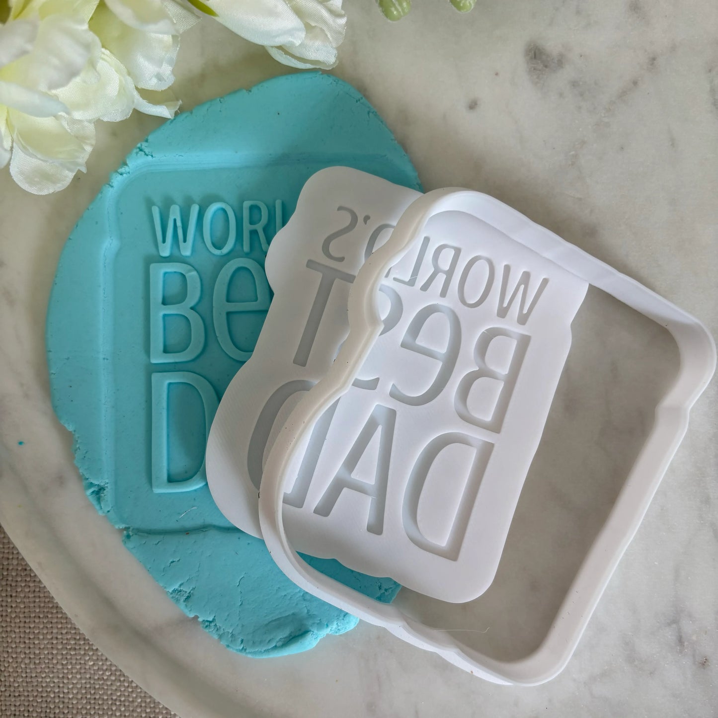 World's Best Dad Cookie Cutter & Fondant Debosser