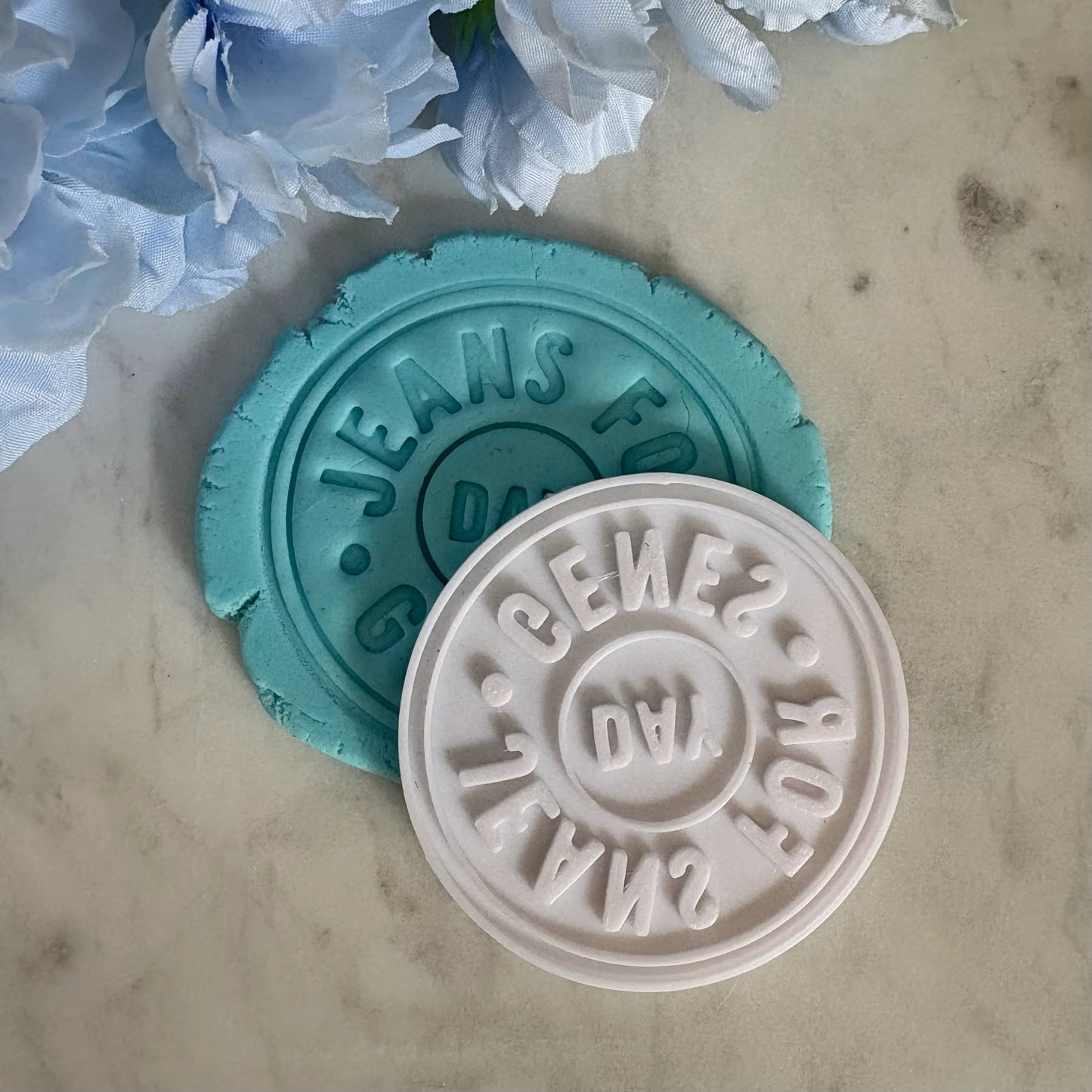 Jeans for Genes Day word stamp