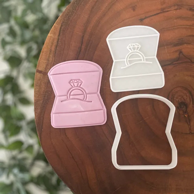 Engagement ring box Cookie Cutter & Fondant Embosser