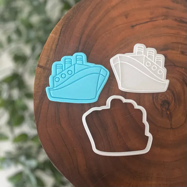 Cruise Ship Cookie Cutter & Fondant Embosser
