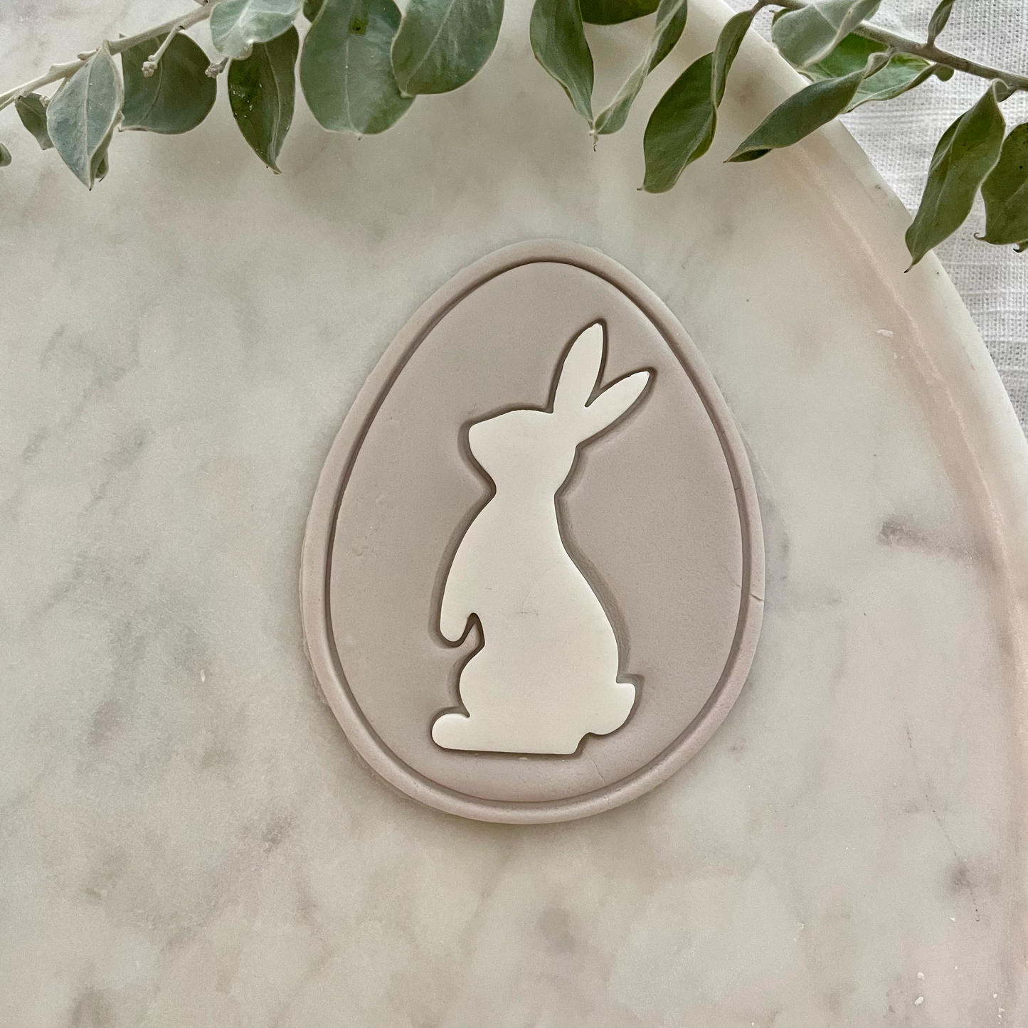 Bunny in Egg Silhouette Cookie Stamp & Cutter