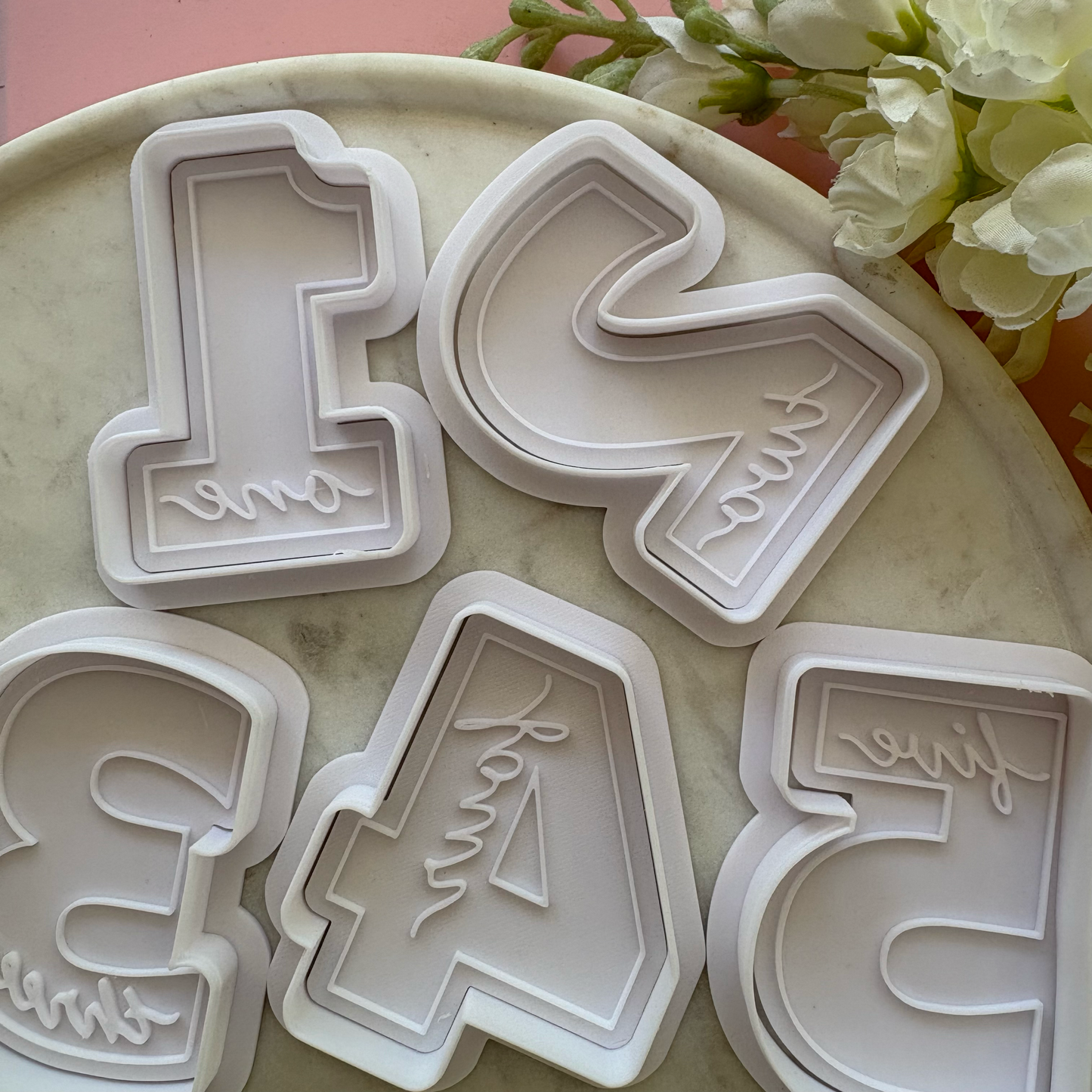 Cursive Number Cookie Cutter & Stamp
