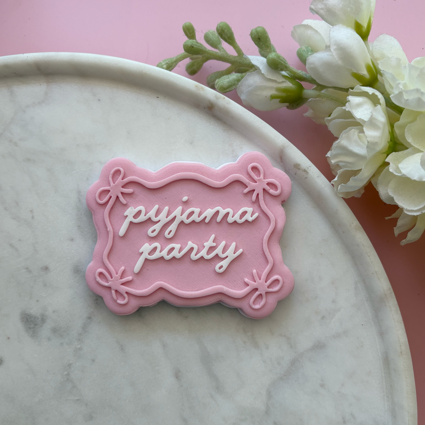 Pyjamas Party Plaque Cookie Cutter & Debosser