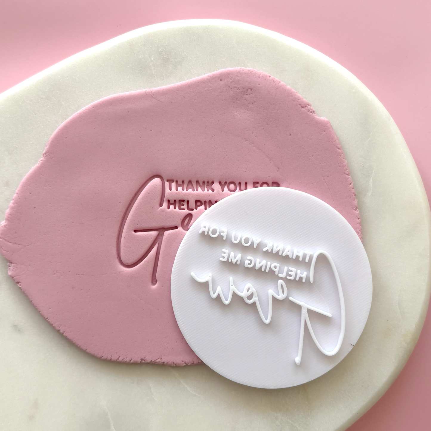 Thank You for Helping Me Grow Fondant Embosser