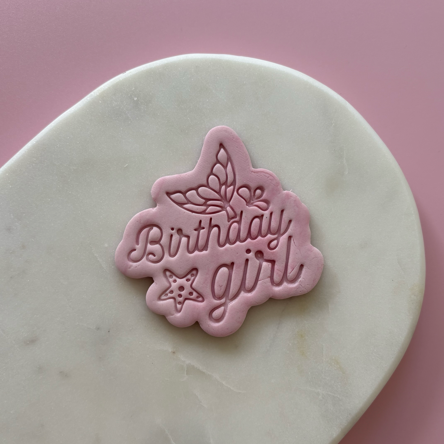 Birthday Girl - mermaid Cookie Cutter & Fondant Embosser