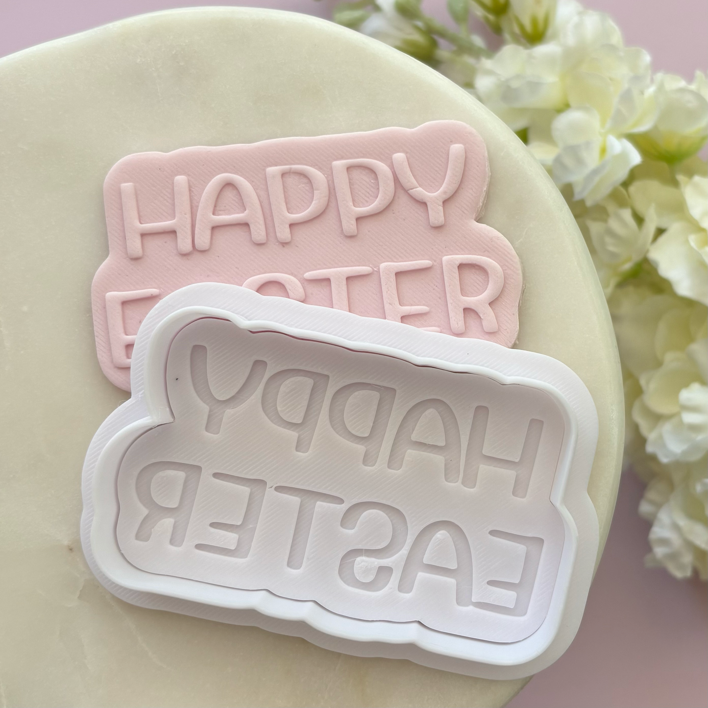 Happy Easter (word stamp) Cookie Debosser & Cutter