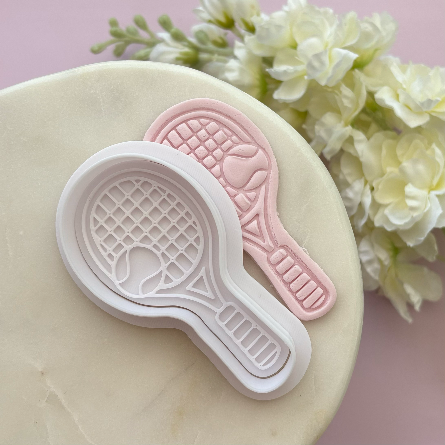 Tennis Racket Cookie Stamp & Cutter
