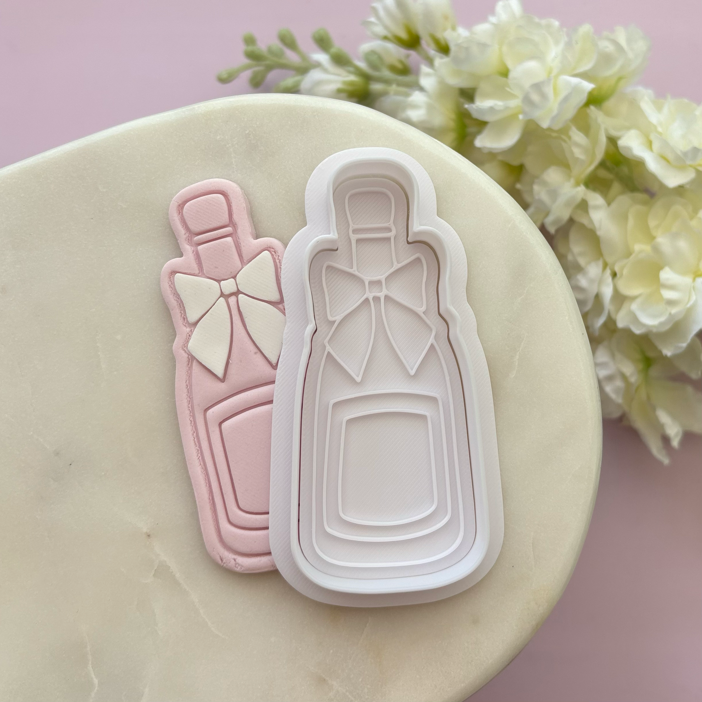 Champagne Bottle Cookie Stamp & Cutter