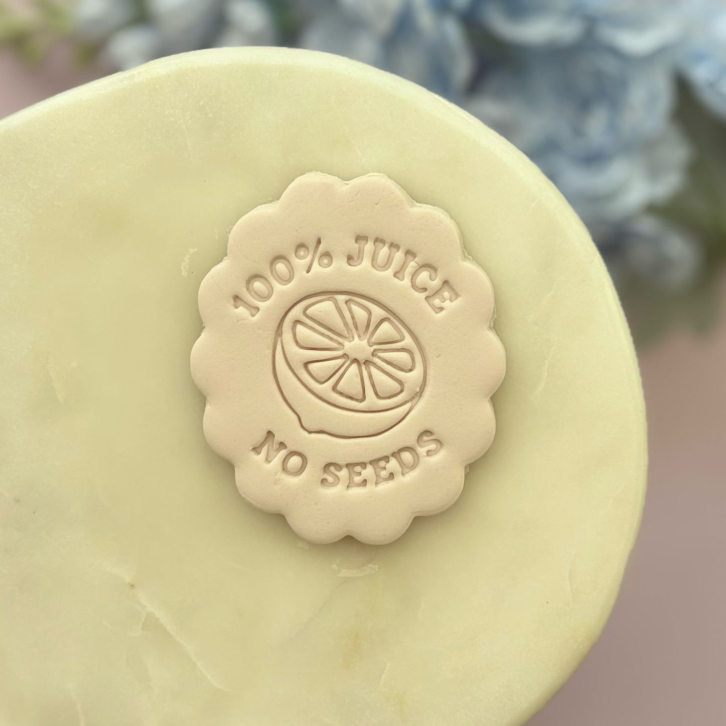 100% juice (no seeds) Cookie Stamp