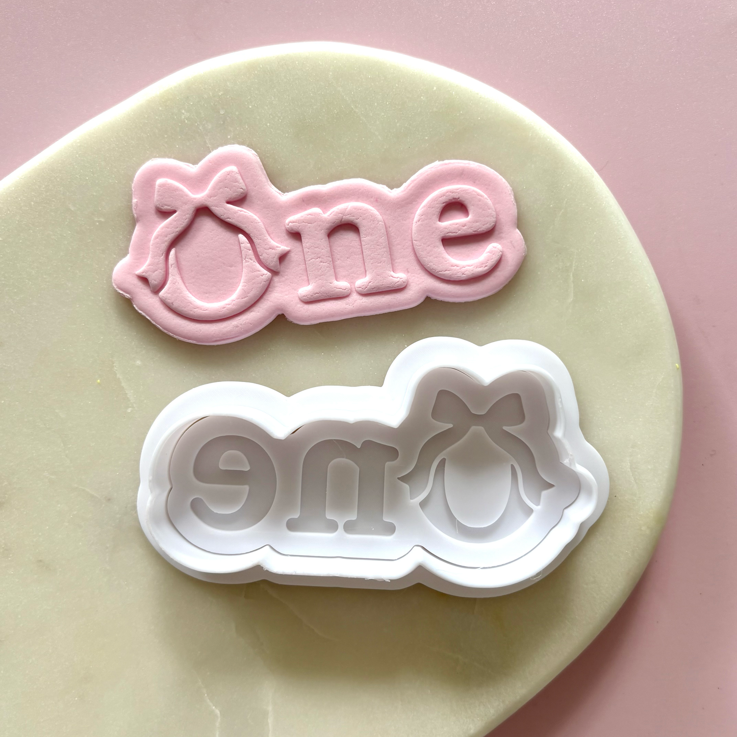 Bow One Cookie Debossor & Cutter