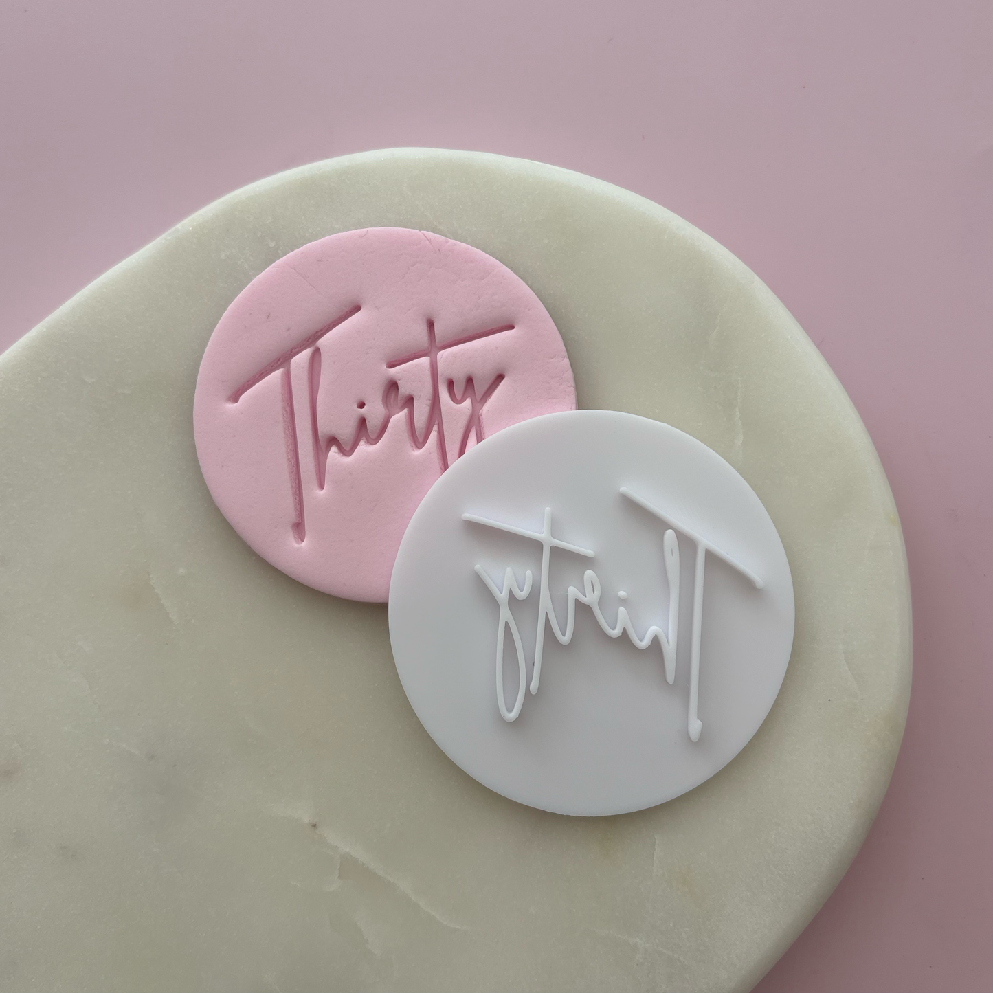 'Thirty' Cursive Fondant Embosser