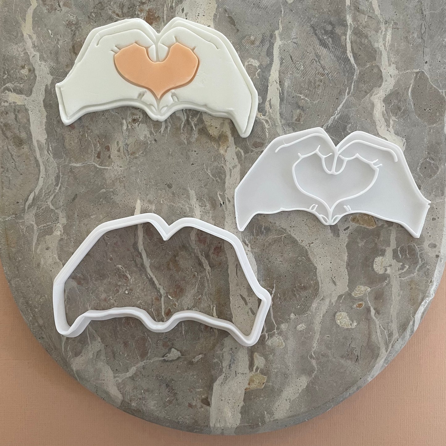 Heart in Hands Cookie Cutter & Fondant Embosser