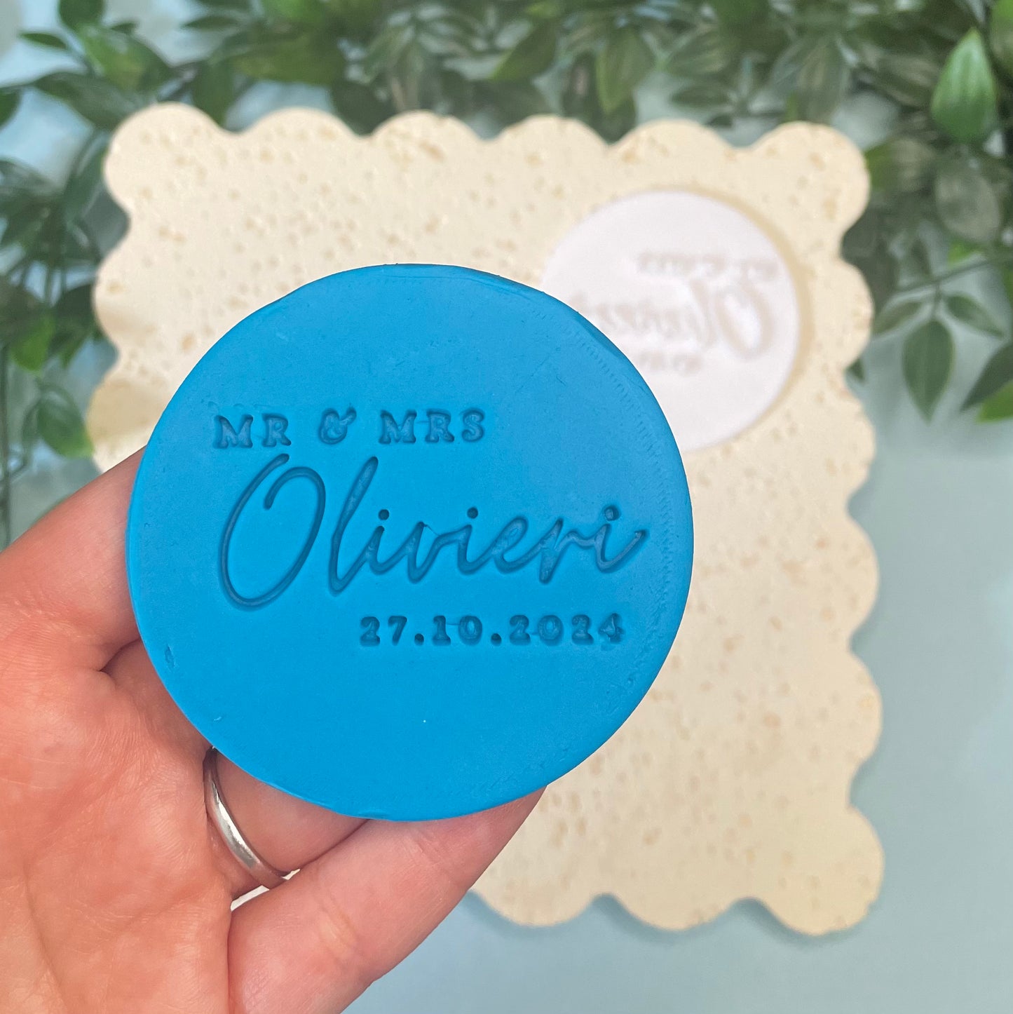 CUSTOM Mr & Mrs Name Wedding Cookie Cutter & Fondant Embosser