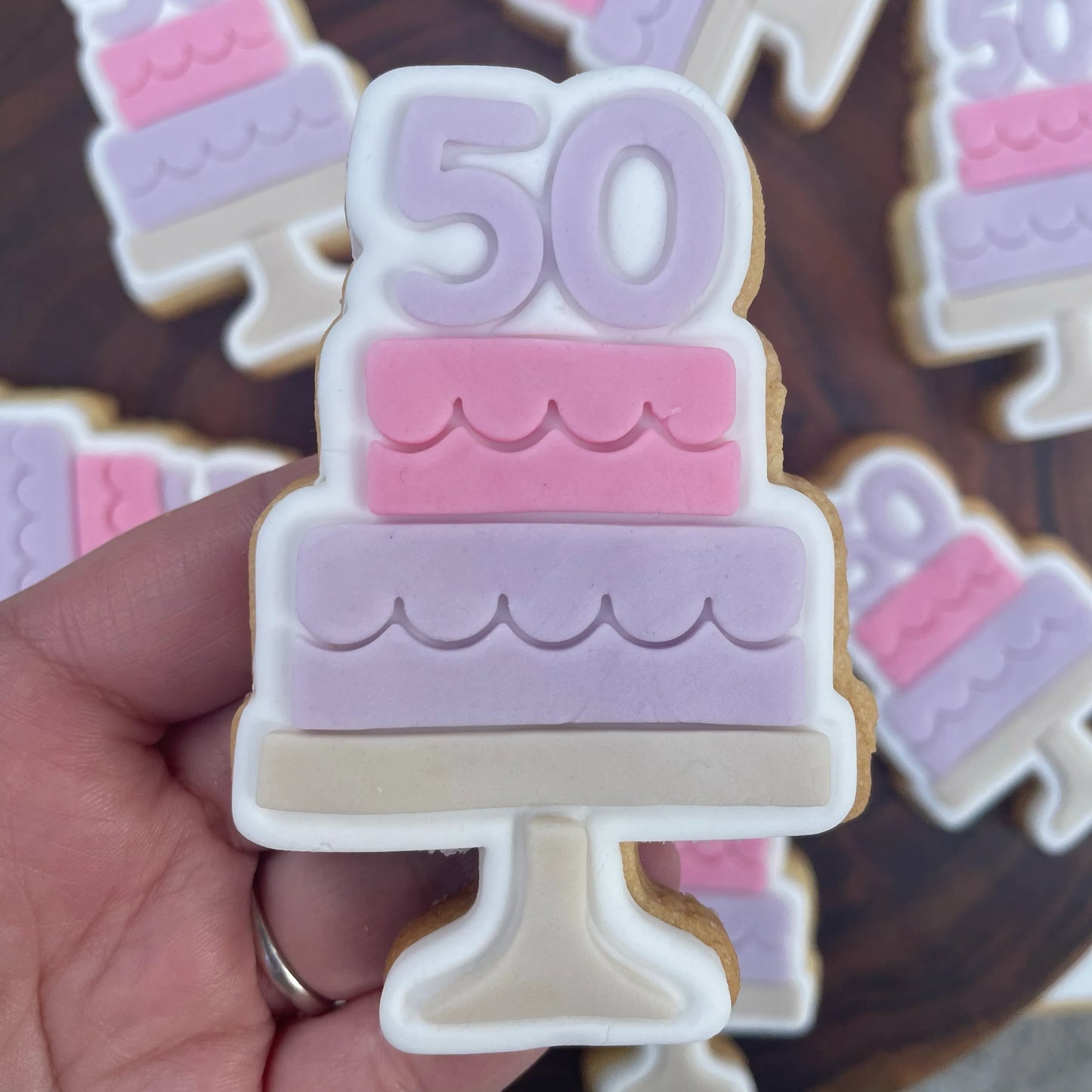 Cake Stand with numbers Cookie Cutter & Fondant Embosser