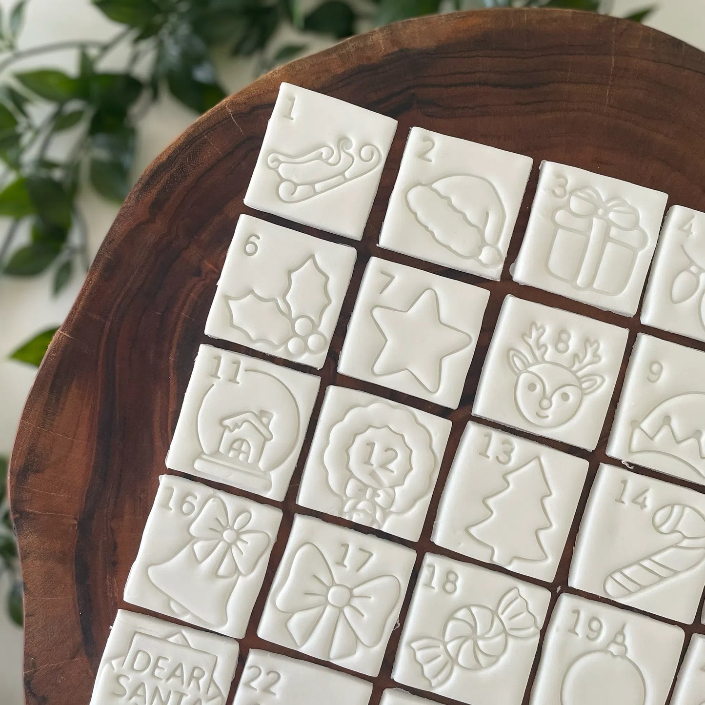 25 Day Christmas Advent Calendar (style 1) Cookie Cutter & Fondant Embosser