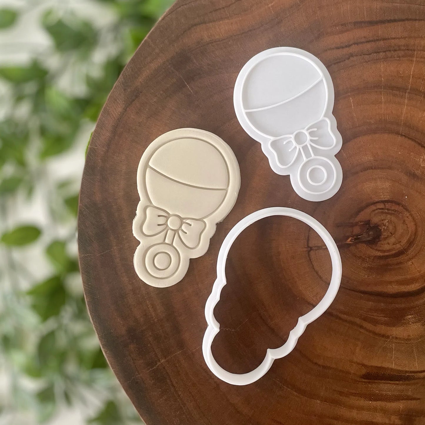 Baby Rattle Cookie Cutter & Fondant Embosser