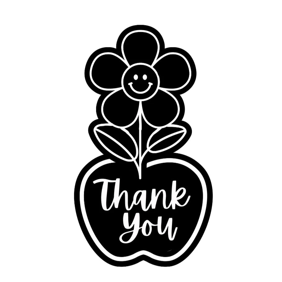 Thank You Flower in apple Cookie Cutter & Fondant Debosser
