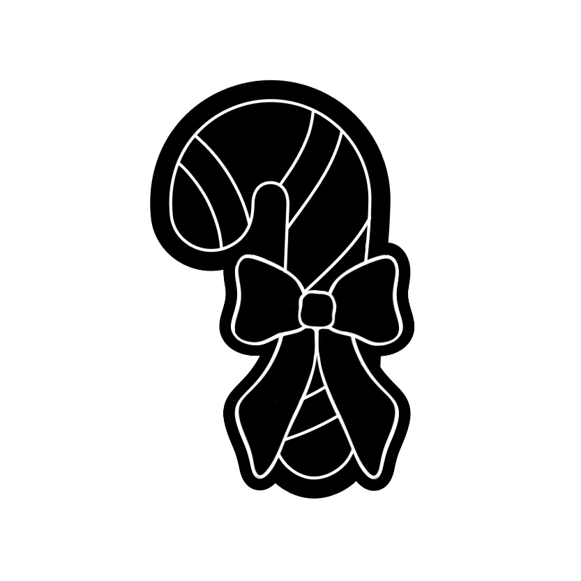 Candy Cane with Bow Cookie Cutter & Fondant Embosser