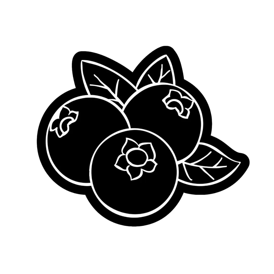 Blueberries with Leaves Cookie Cutter & Fondant Debosser