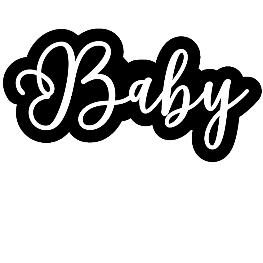 Baby cursive Cookie Debossor & Cutter