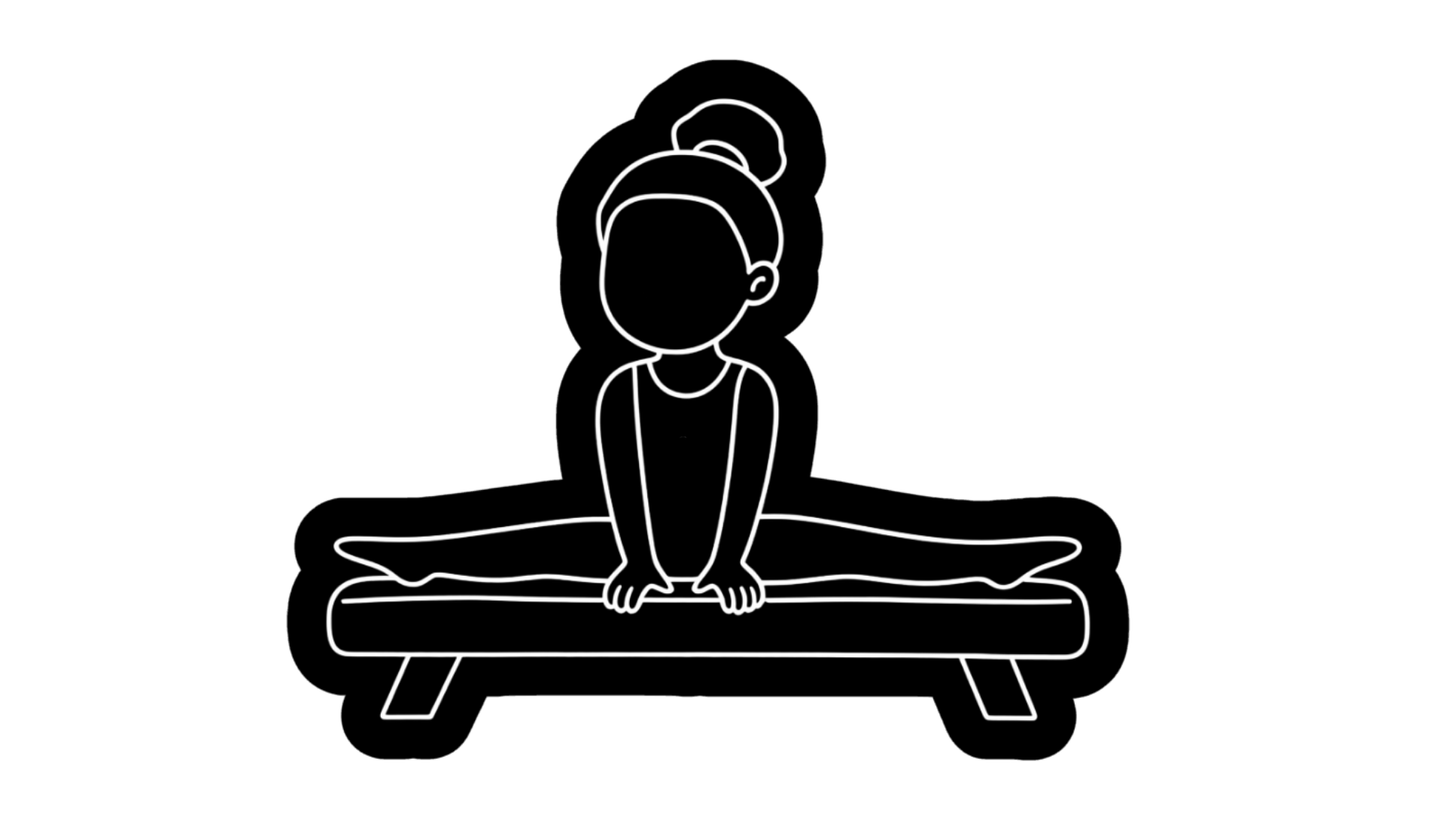 Splits on beam - gymnastics Cookie Stamp & Cutter