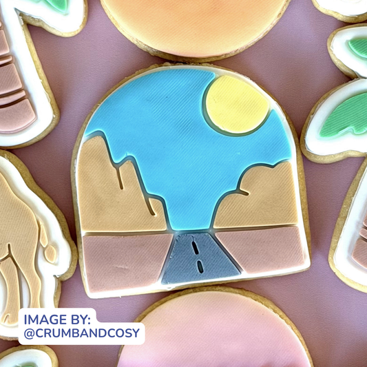 Sunset Road Cookie Stamp & Cutter