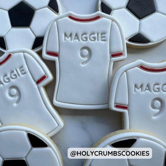 Jersey with name & number Cookie Cutter & Fondant Embosser