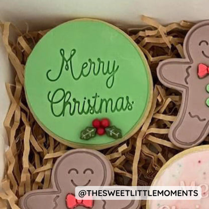 Merry Christmas simple cursive Fondant Embosser
