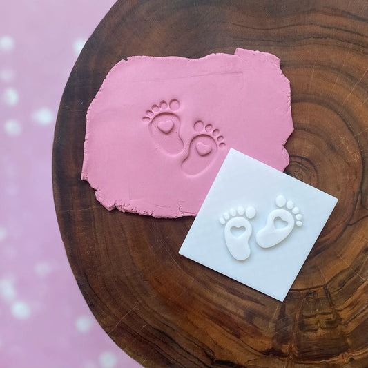 Baby feet with hearts Fondant Embosser