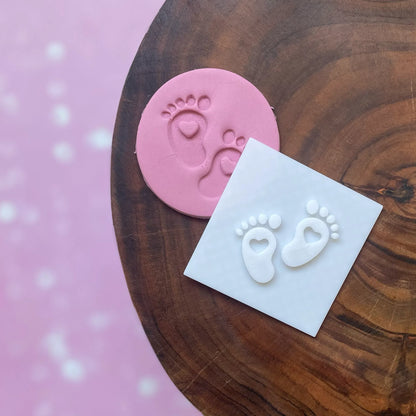 Baby feet with hearts Fondant Embosser