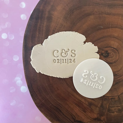 Custom Wedding Initials & Date Fondant Embosser