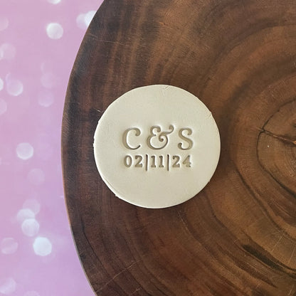 Custom Wedding Initials & Date Fondant Embosser