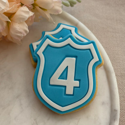 Police Shield Number Cookie Cutter & Fondant Embosser