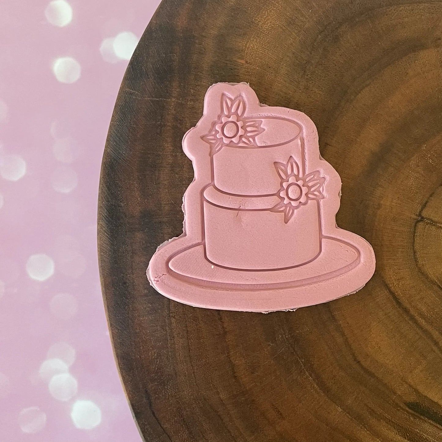 Wedding Cake with Flowers Cookie Cutter & Fondant Embosser