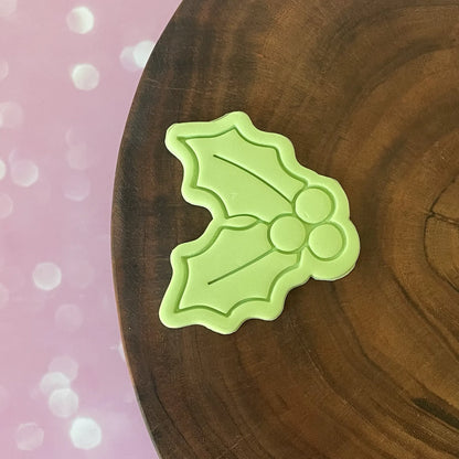 Christmas Holly Cookie Cutter & Fondant Embosser