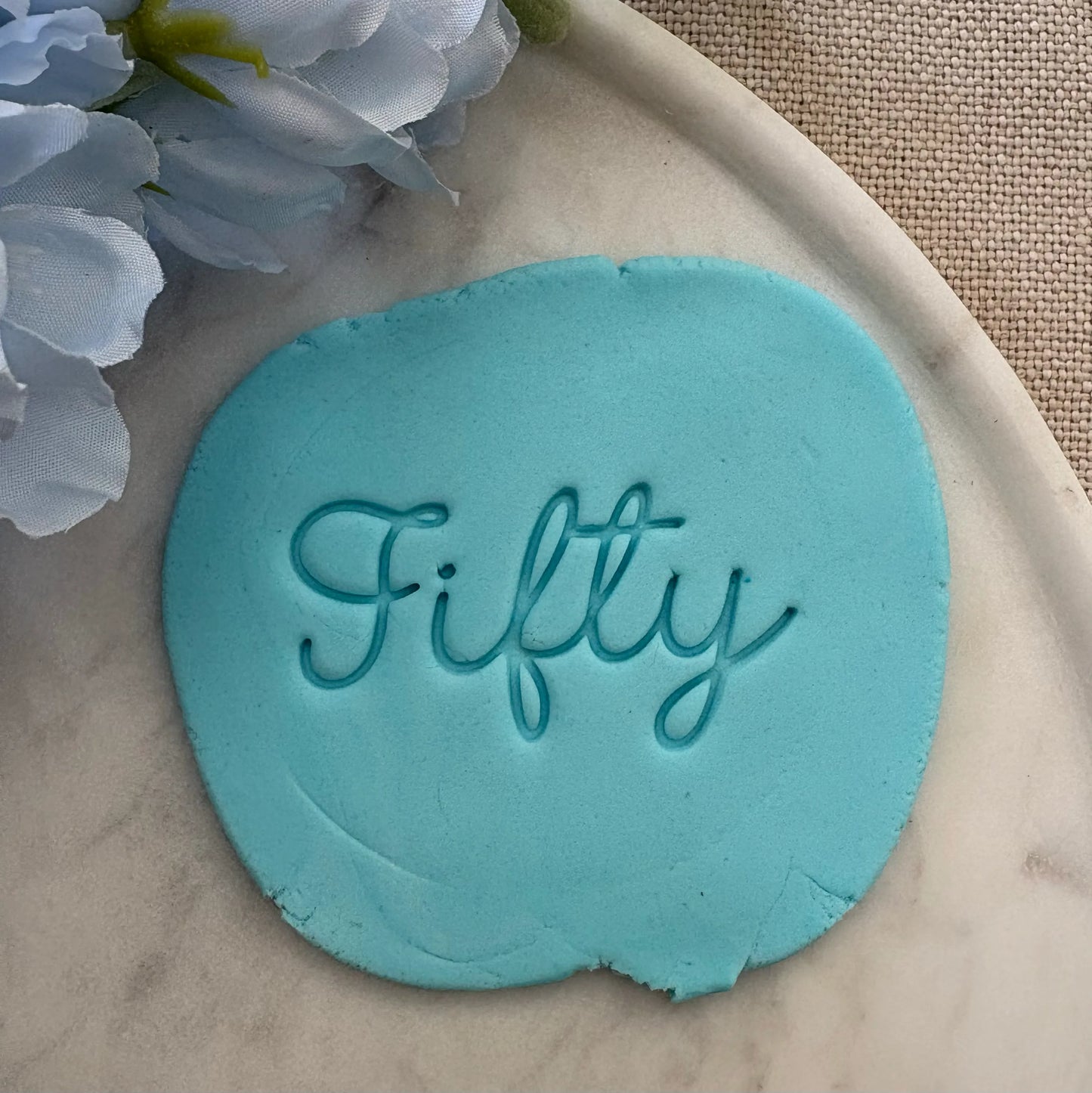 Cursive milestone birthday Fondant Embosser