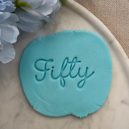 Cursive milestone birthday Fondant Embosser