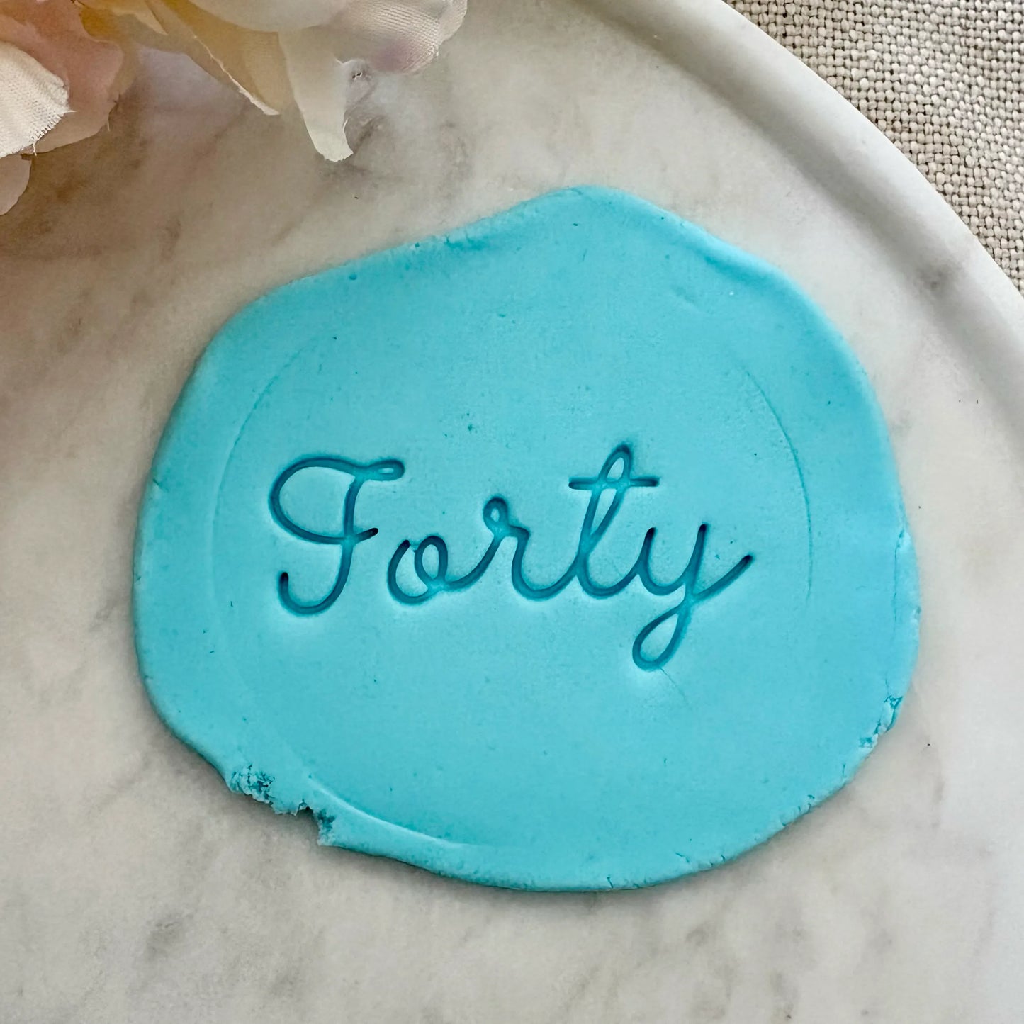 Cursive milestone birthday Fondant Embosser
