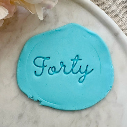 Cursive milestone birthday Fondant Embosser
