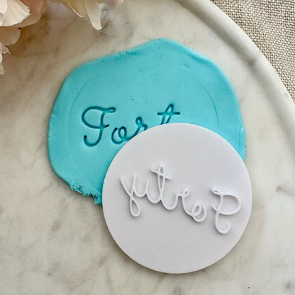Cursive milestone birthday Fondant Embosser
