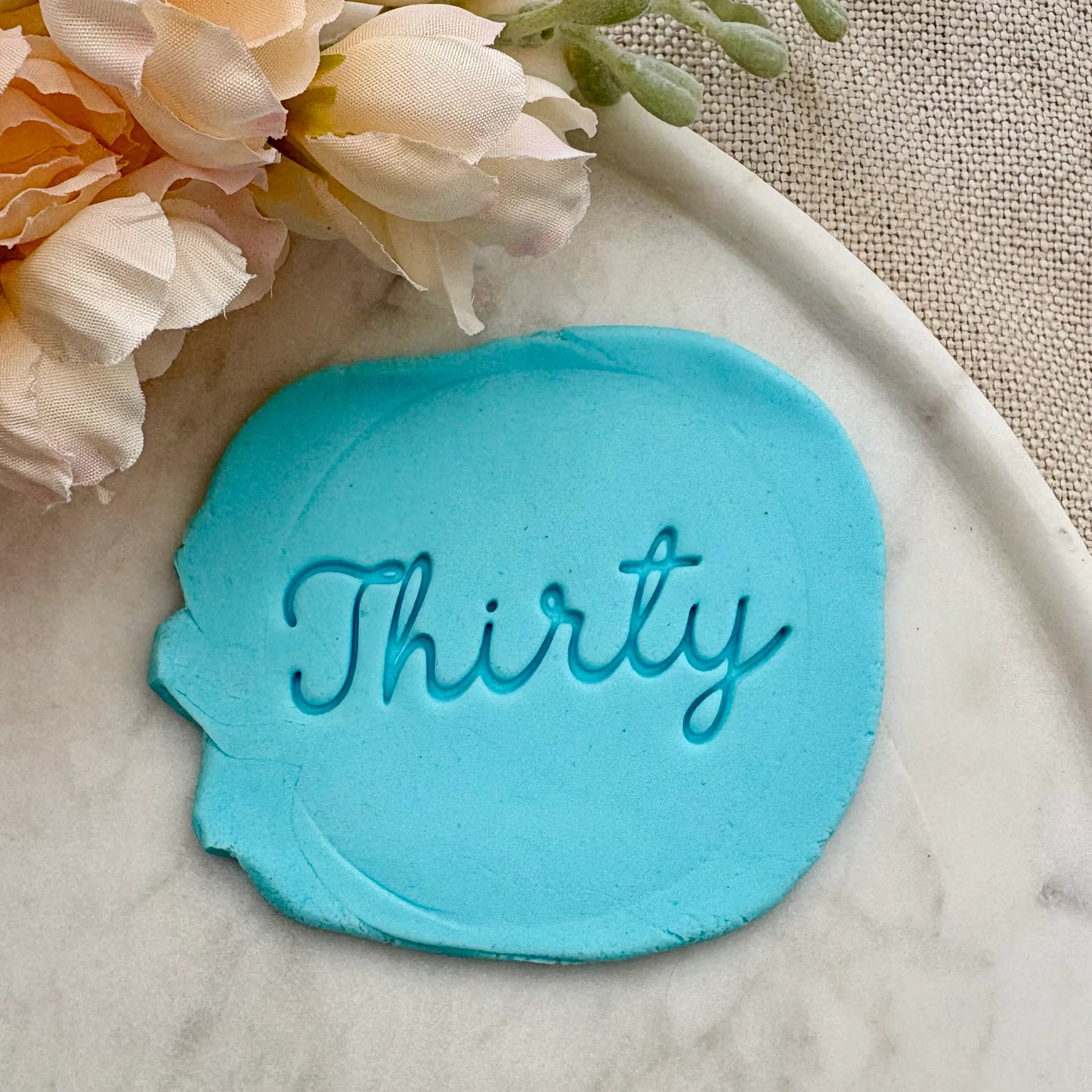 Cursive milestone birthday Fondant Embosser