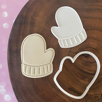Christmas Mitt Cookie Cutter & Fondant Embosser