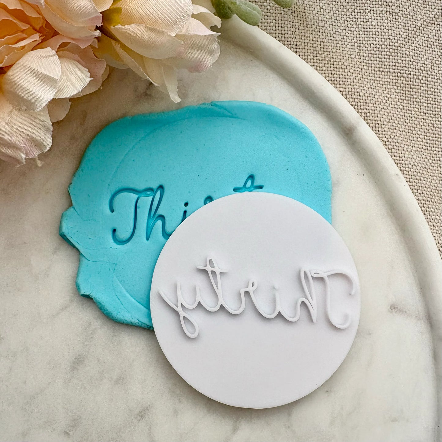 Cursive milestone birthday Fondant Embosser