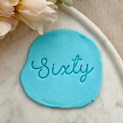 Cursive milestone birthday Fondant Embosser