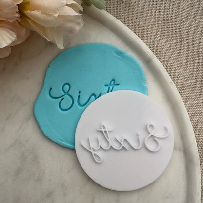 Cursive milestone birthday Fondant Embosser