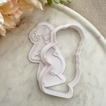 Woman side profile Cookie Cutter & Fondant Embosser