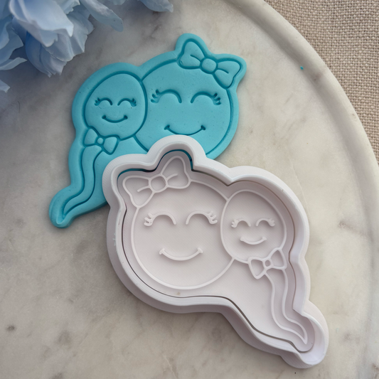 Happy Egg & Sperm Cookie Cutter & Fondant Embosser