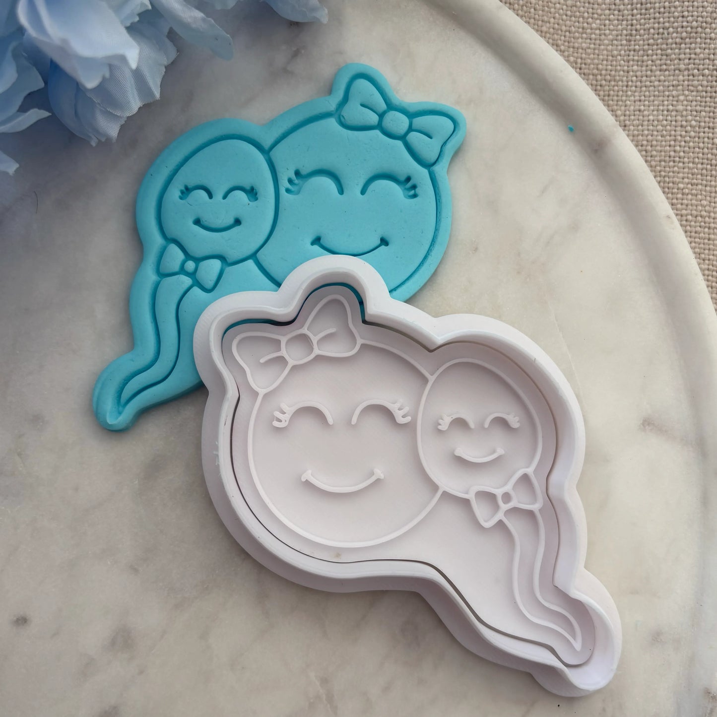 Happy Egg & Sperm Cookie Cutter & Fondant Embosser